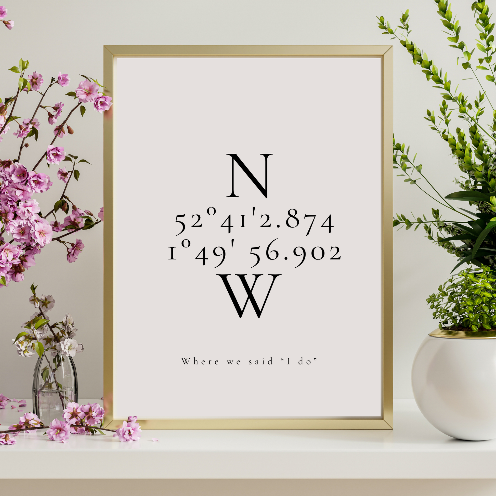 Venue Or Engagement Coordinates Fine Art Print