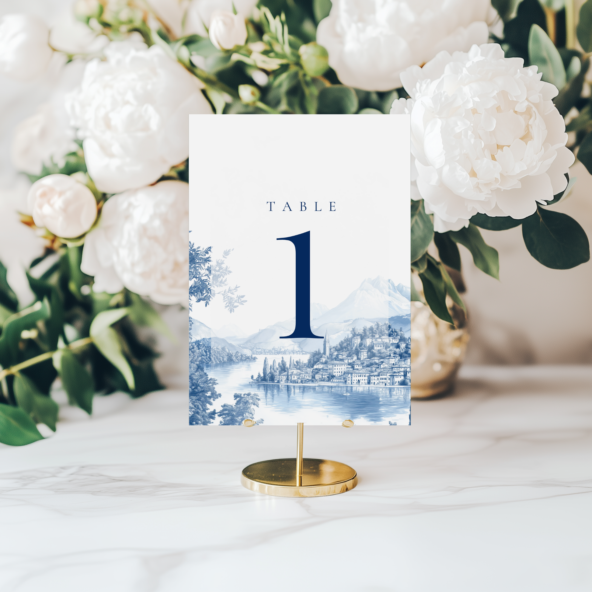 Blue Lake Como Table Numbers