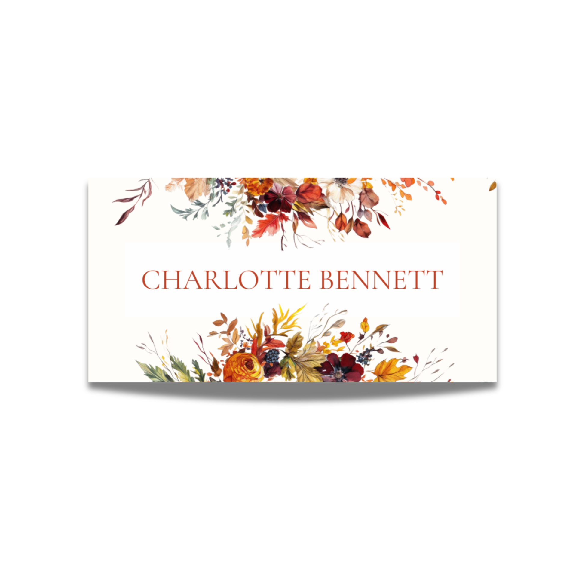 Simple Autumn Florals Name Place Cards