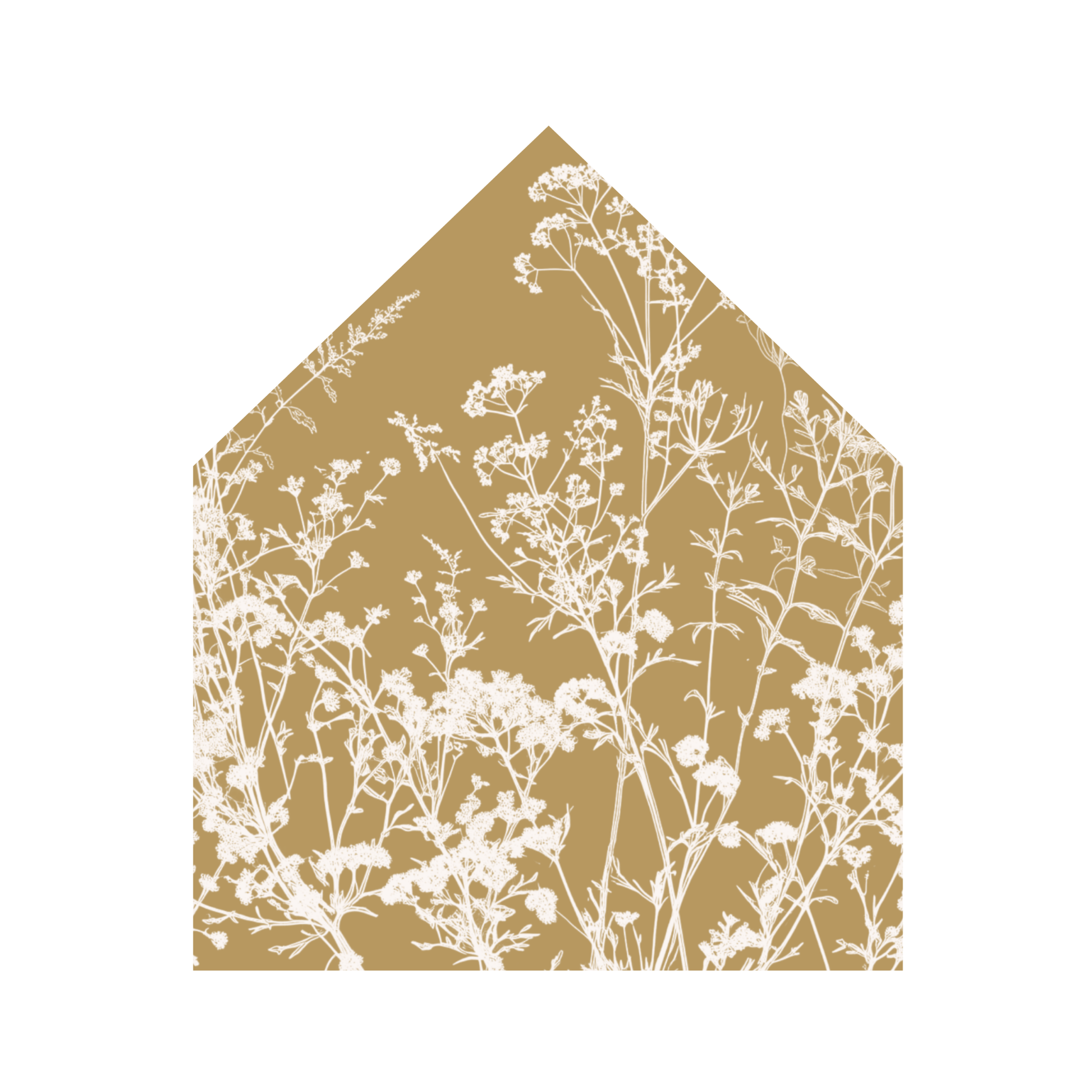 Cream & Gold Dried Flowers Envelope Liner