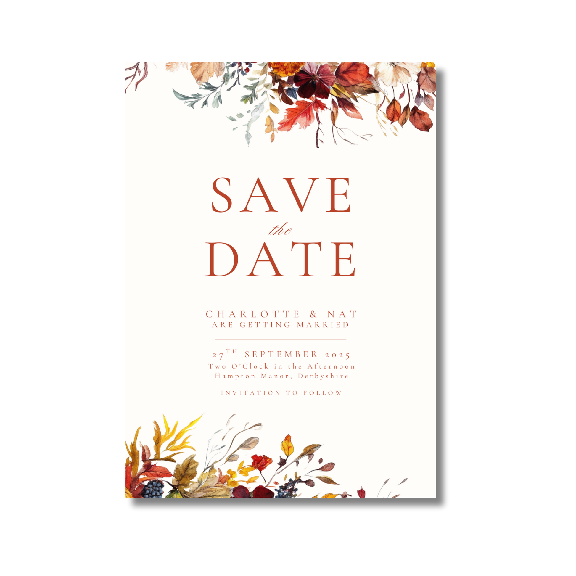 Busy Autumn Florals Save The Date