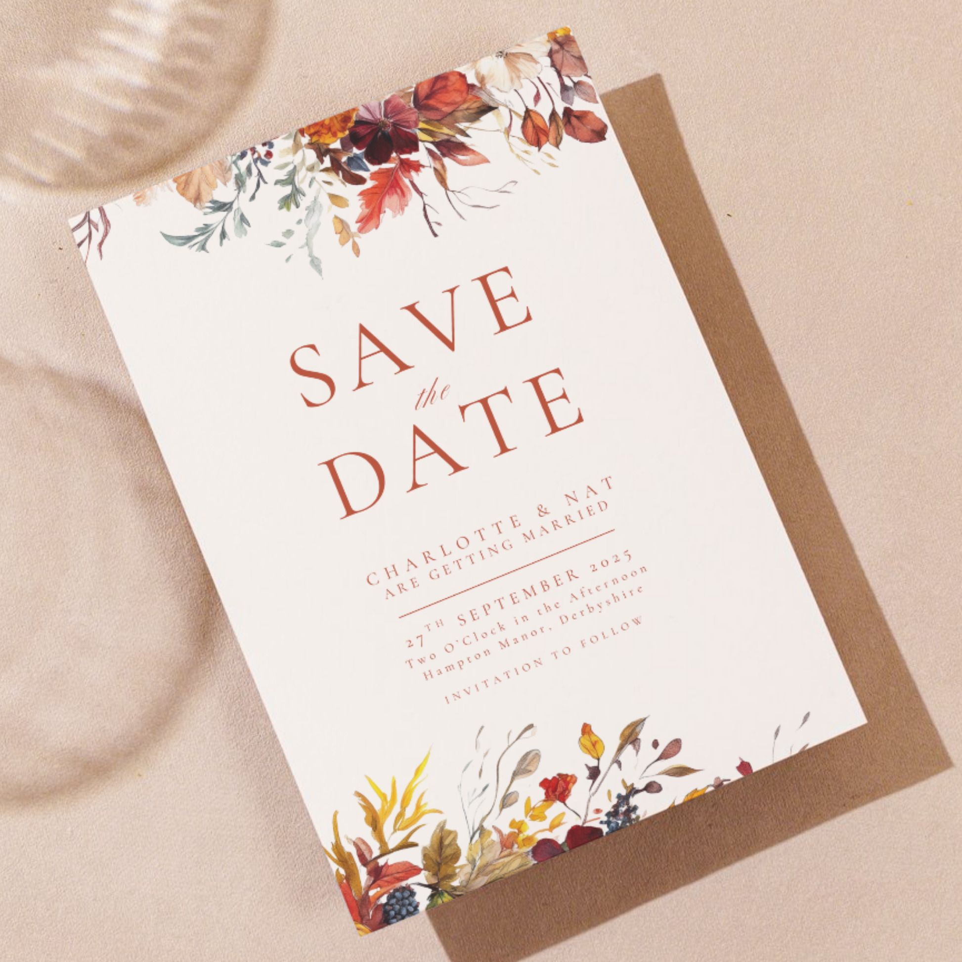 Busy Autumn Florals Save The Date
