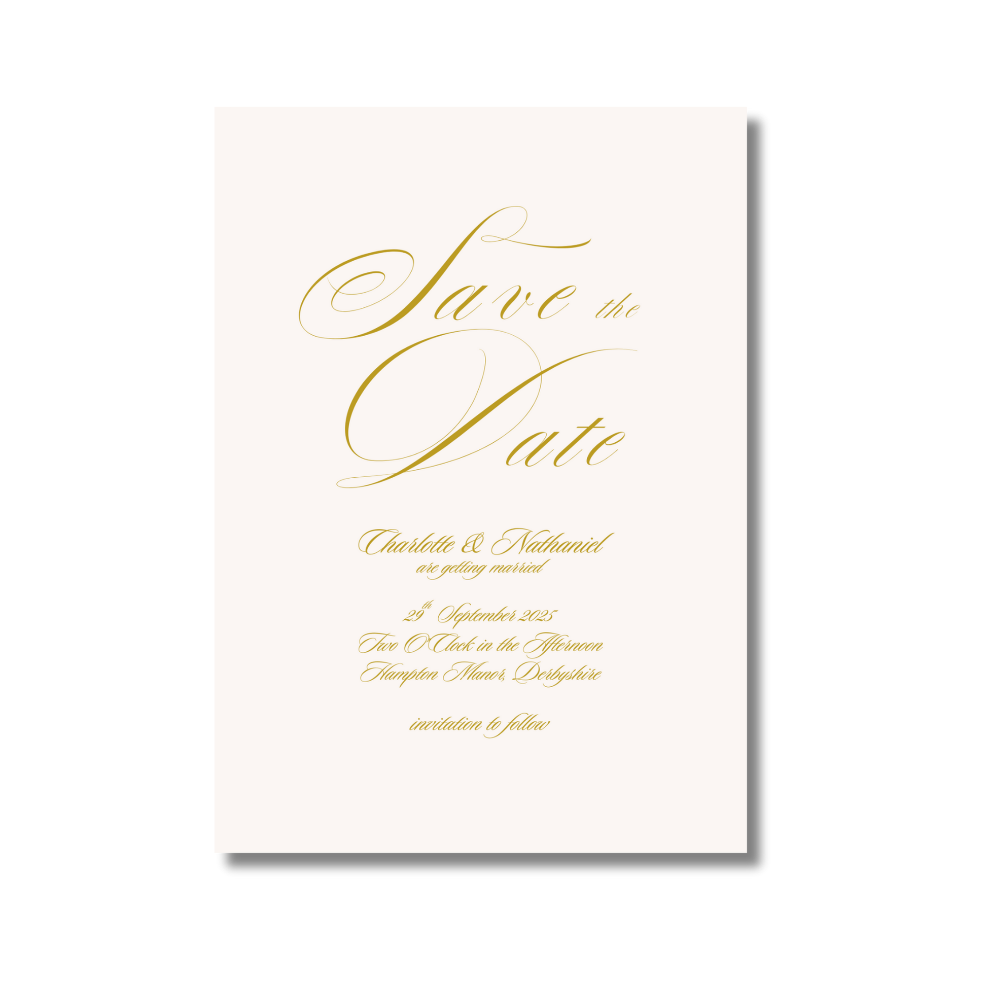 Gold Script Save The Date
