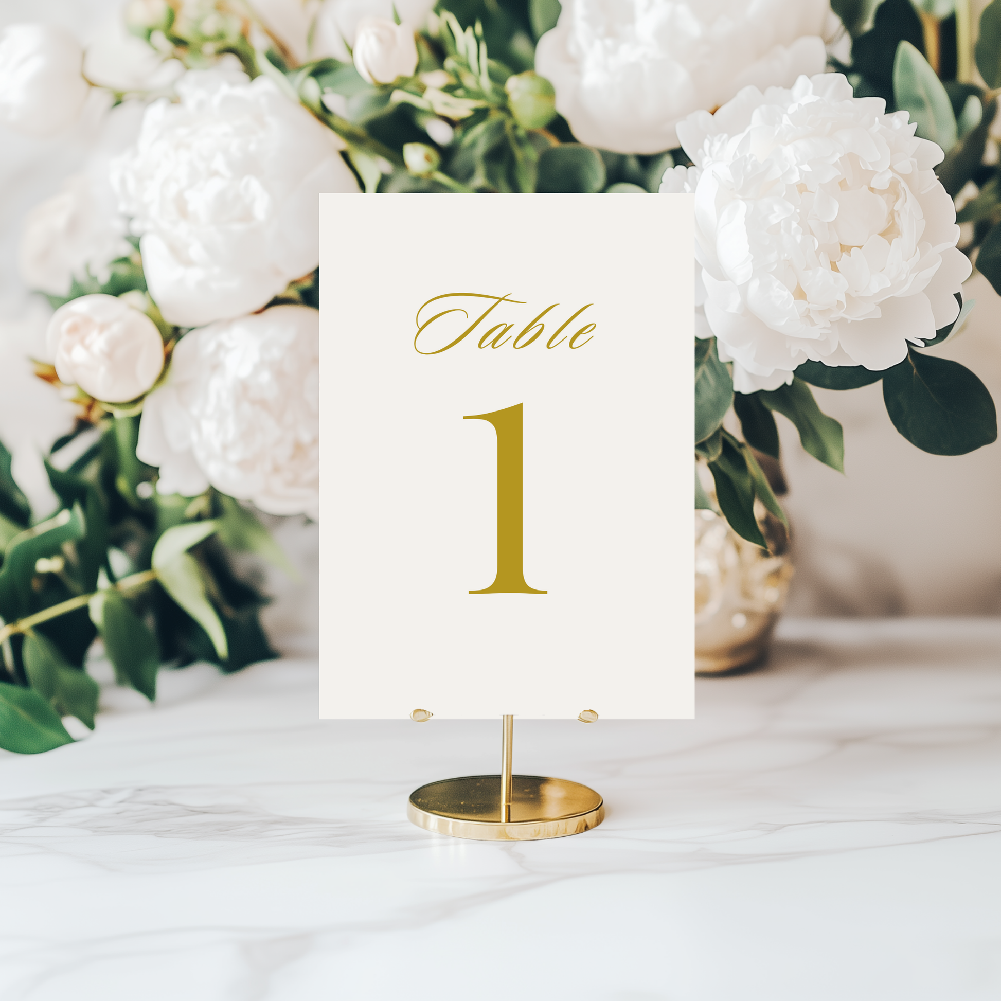 Gold Script Table Numbers