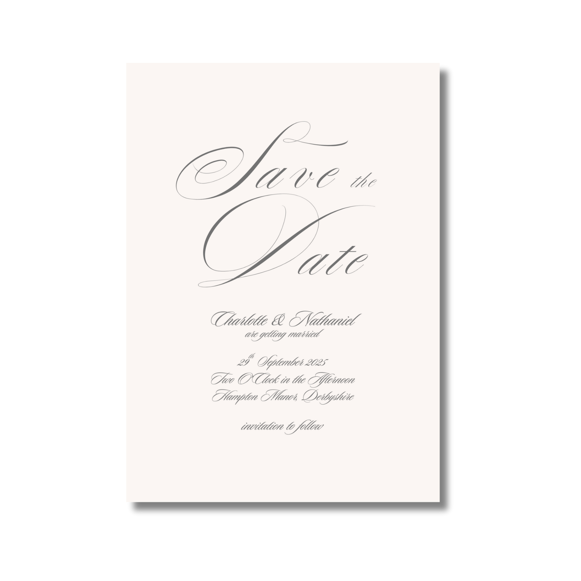 Monochrome Script Save The Date