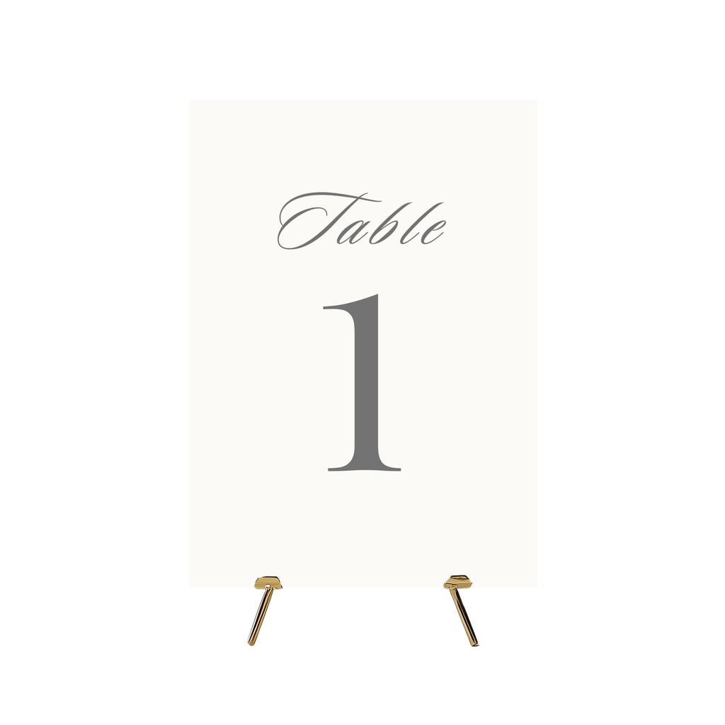 Monochrome Script Table Numbers