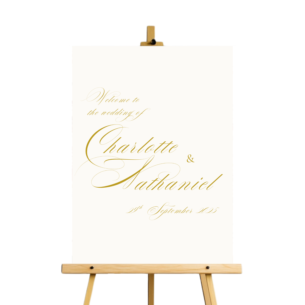 Gold Script Welcome Sign