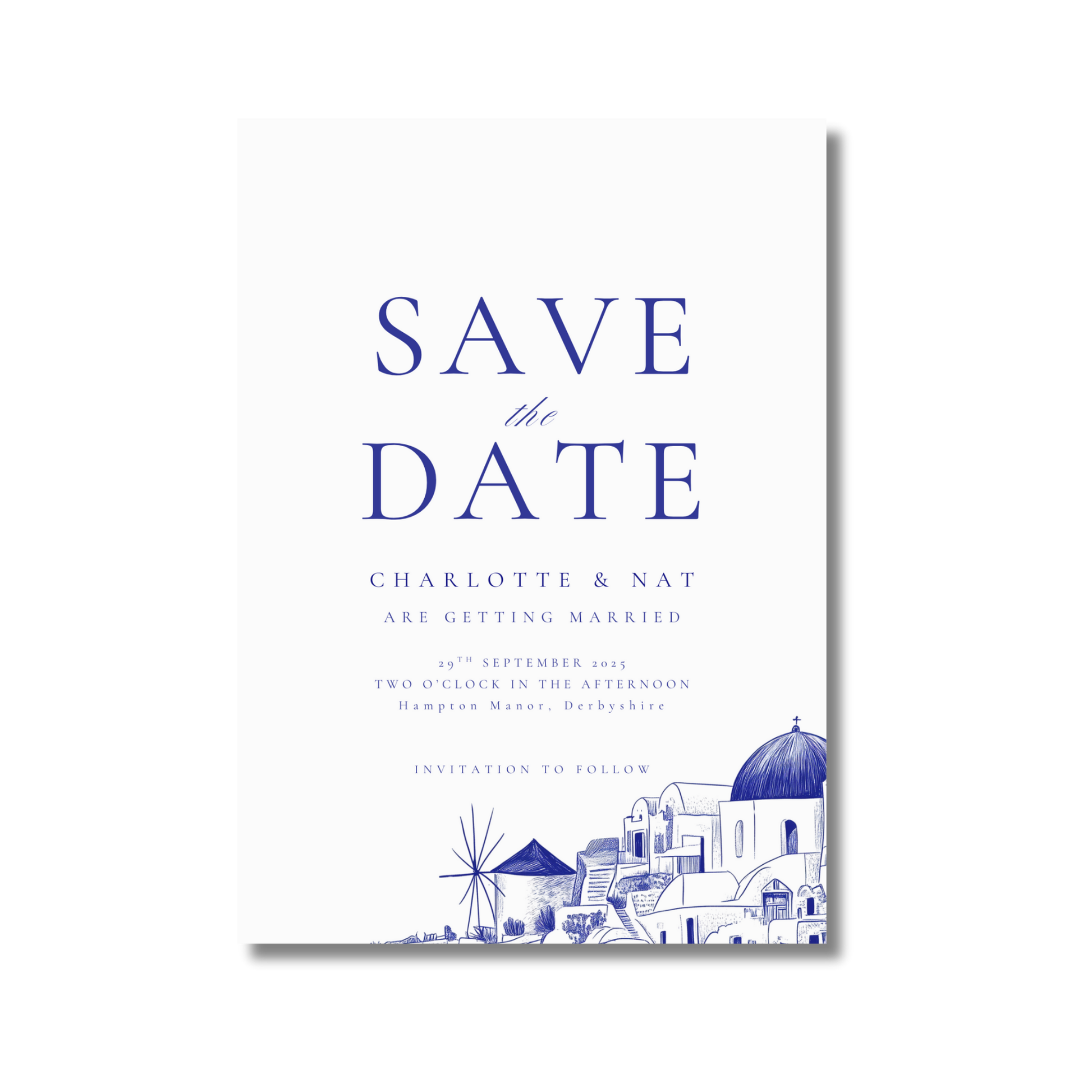 Santorini Sketch Save The Date