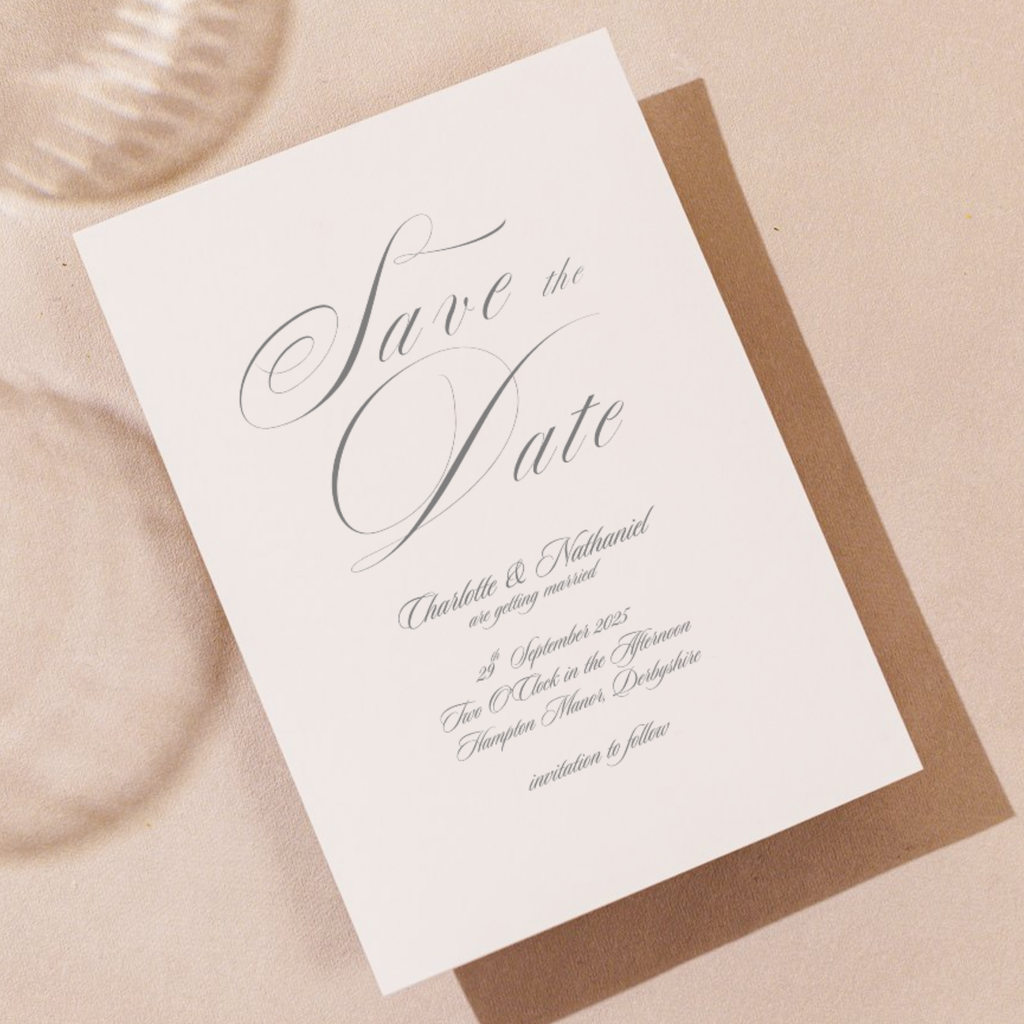 Monochrome Script Save The Date
