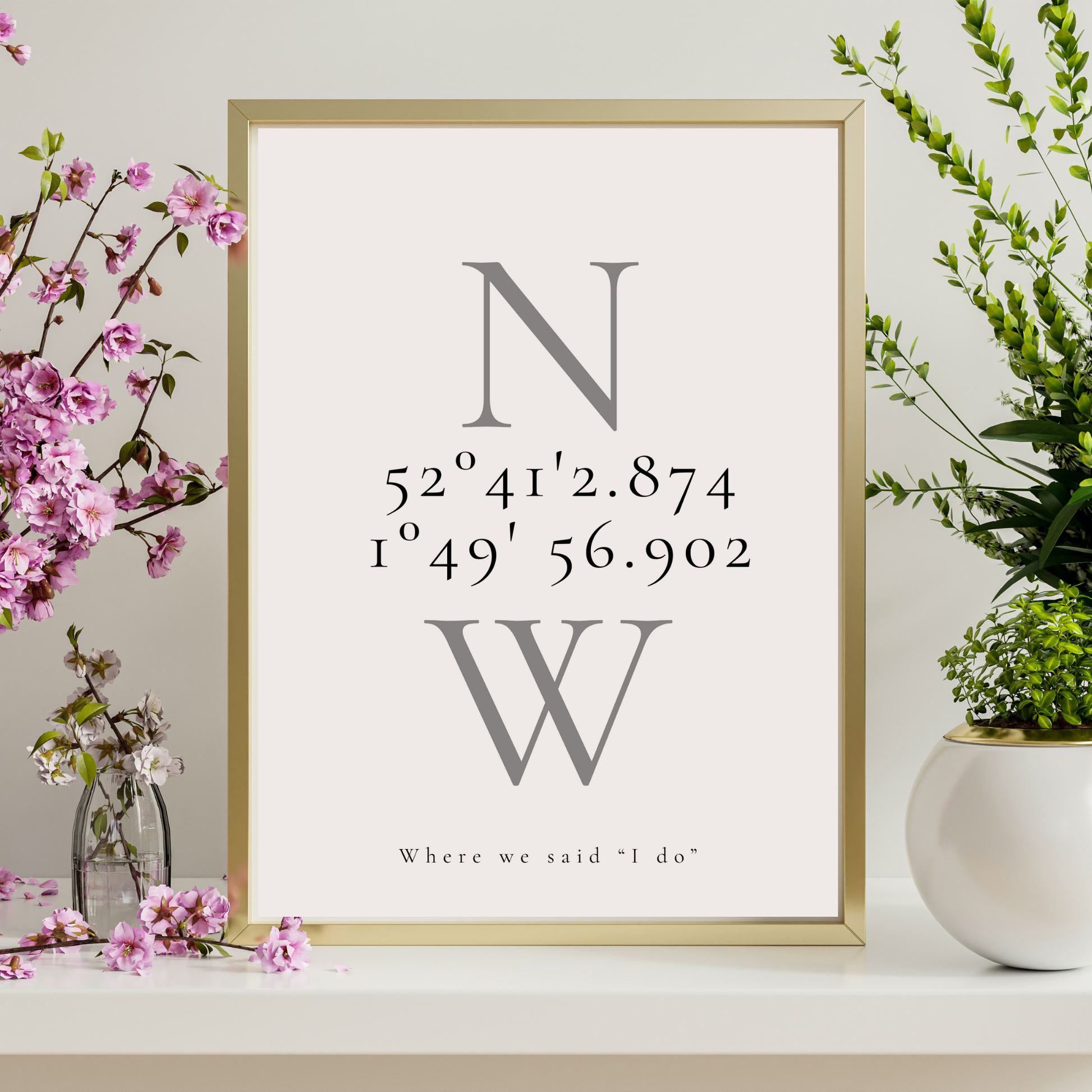 Venue Or Engagement Coordinates Fine Art Print