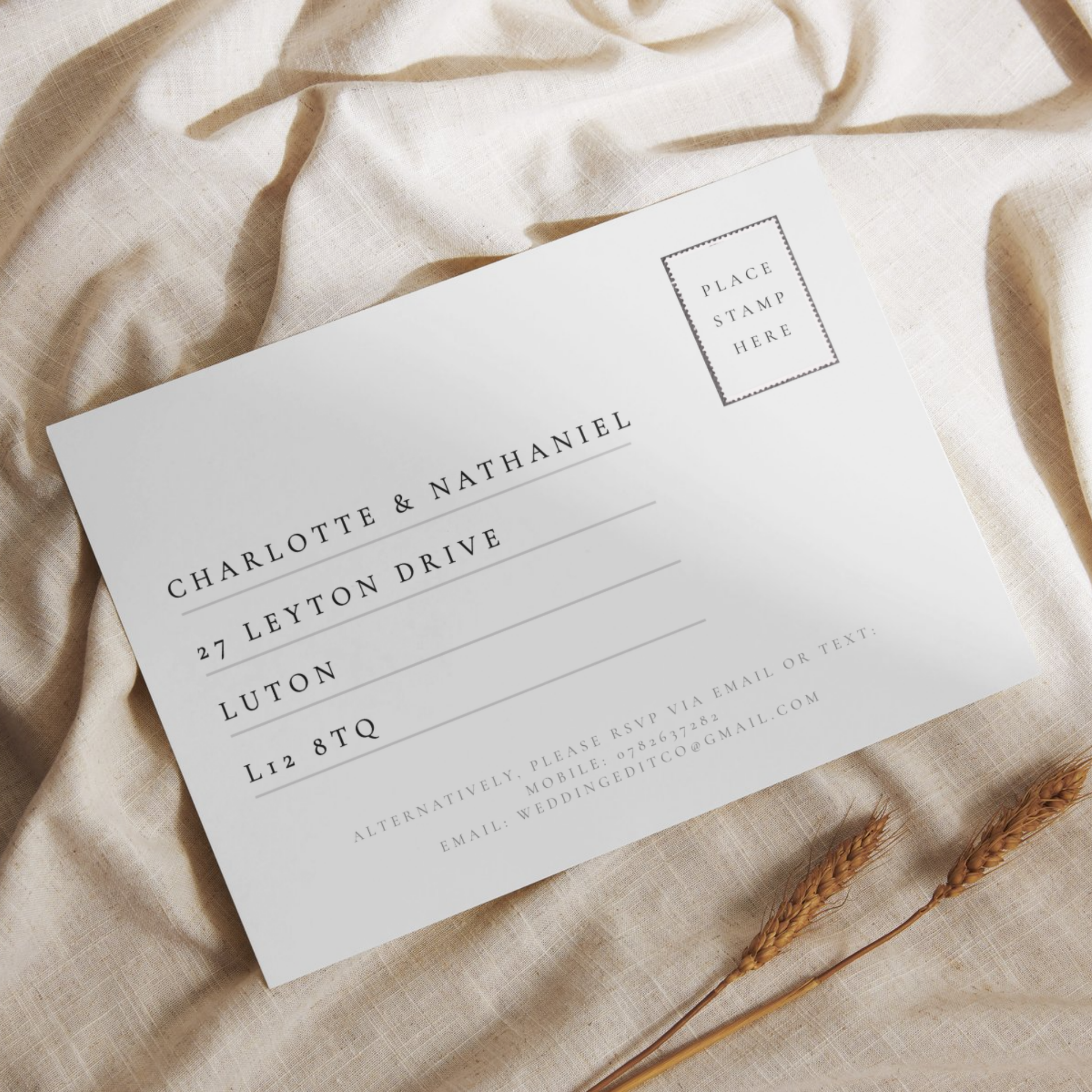Monochromatic Lake Como Invite & RSVP
