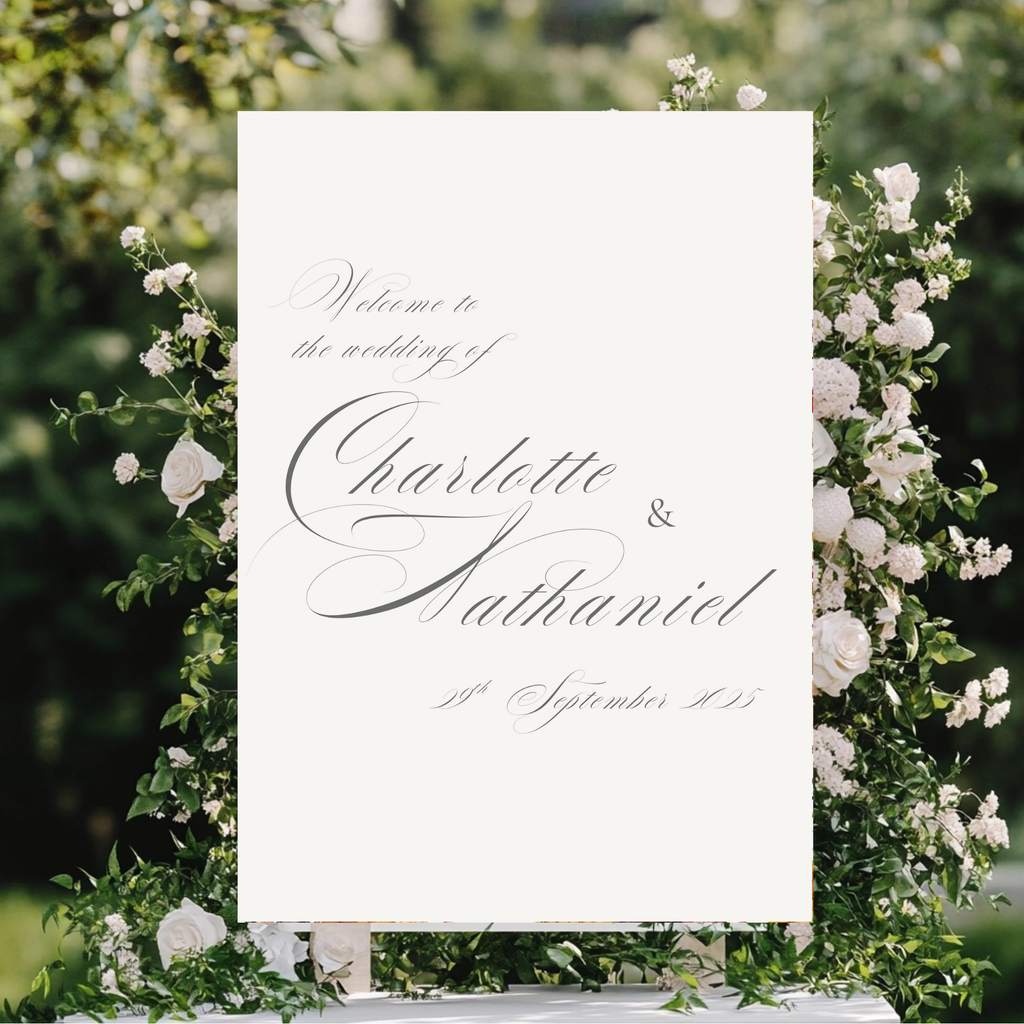 Monochrome Script Welcome Sign