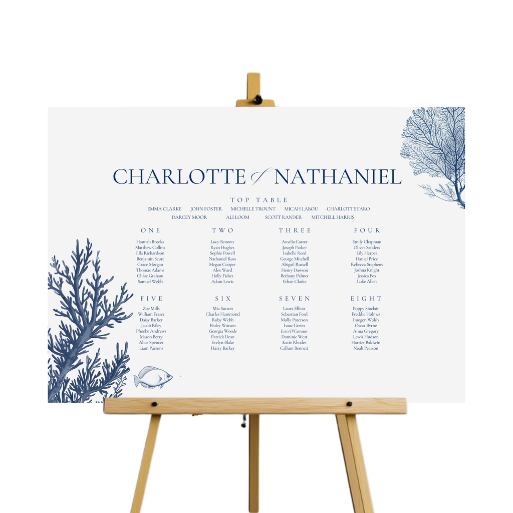 Busy Underwater Scene Seating Plan Sign