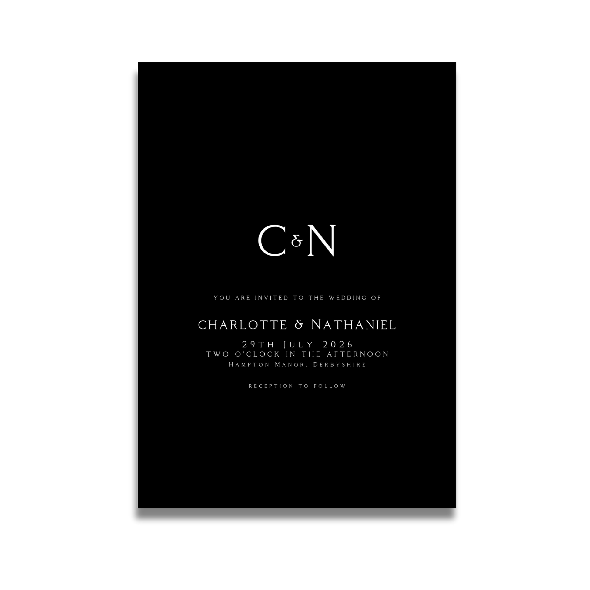 Monochrome Initials Invite & RSVP