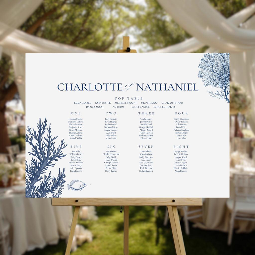 Busy Underwater Scene Seating Plan Sign