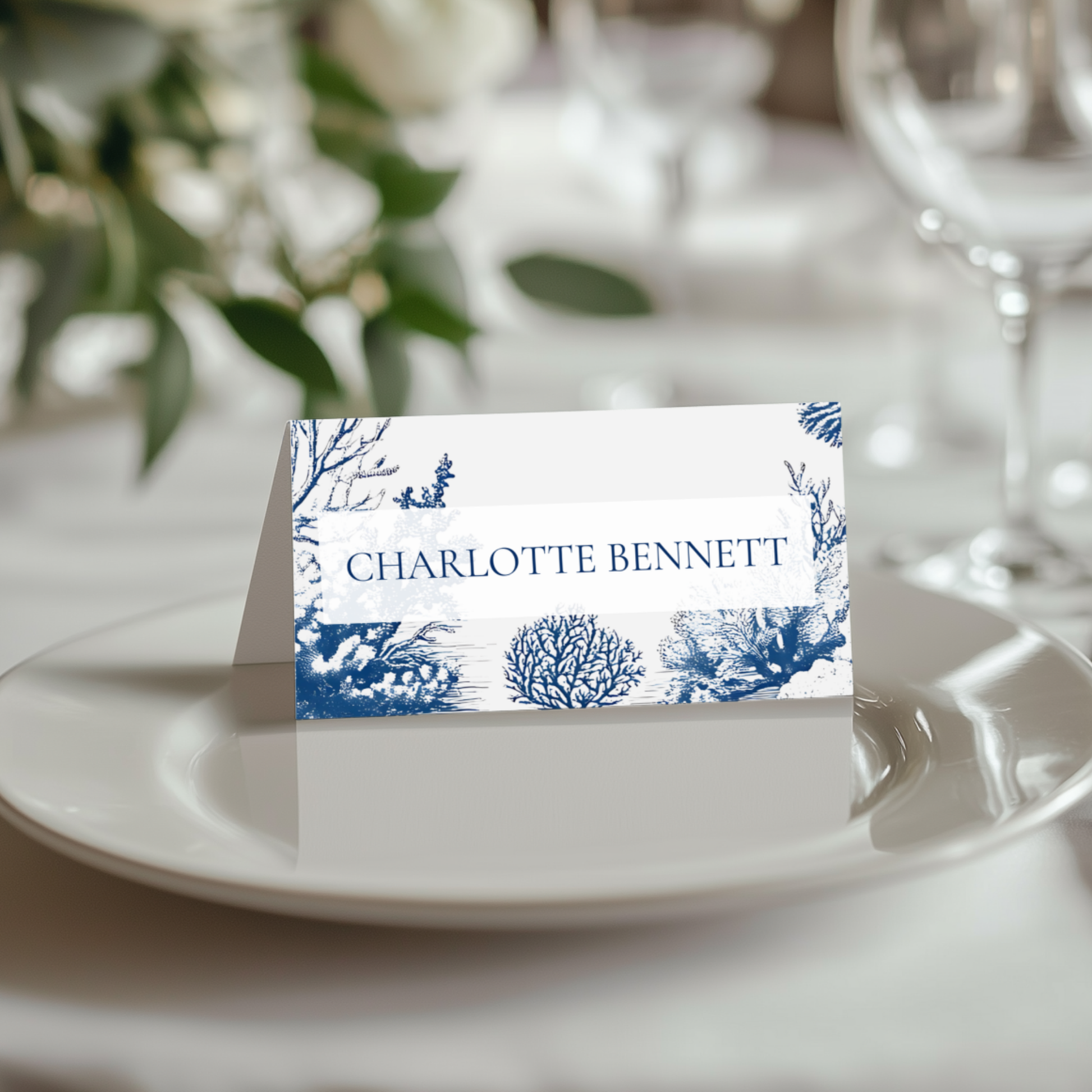 Busy Underwater Scene Name Place Cards