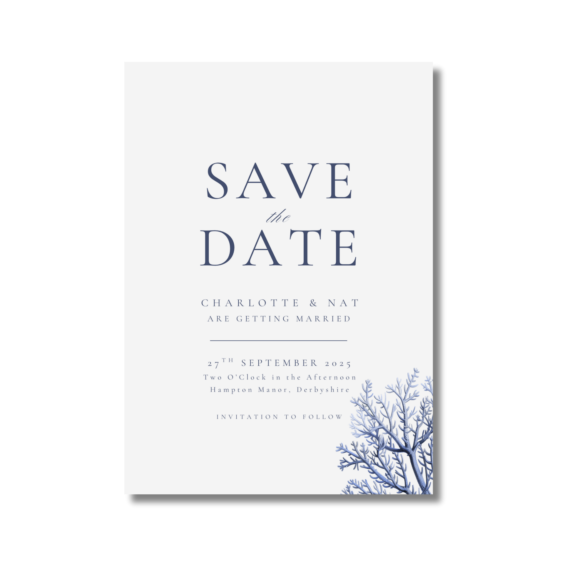 Simple Coral Save The Date