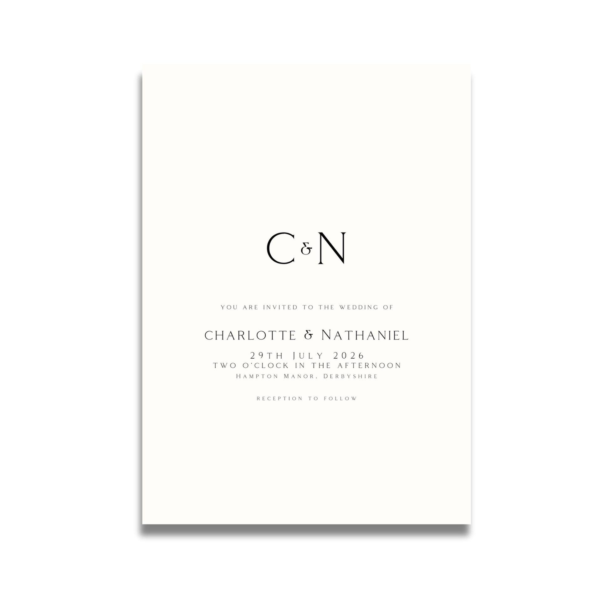 Monochrome Initials Invite & RSVP (Off White)