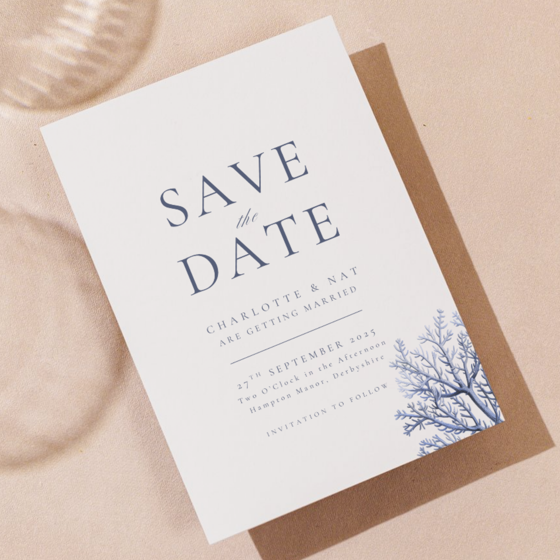 Simple Coral Save The Date