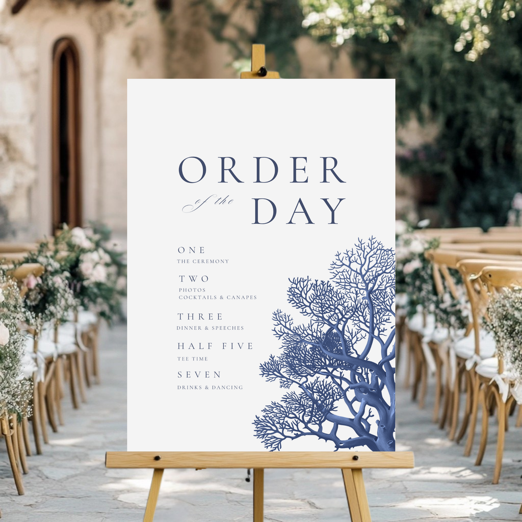 Simple Coral Order Of The Day Sign