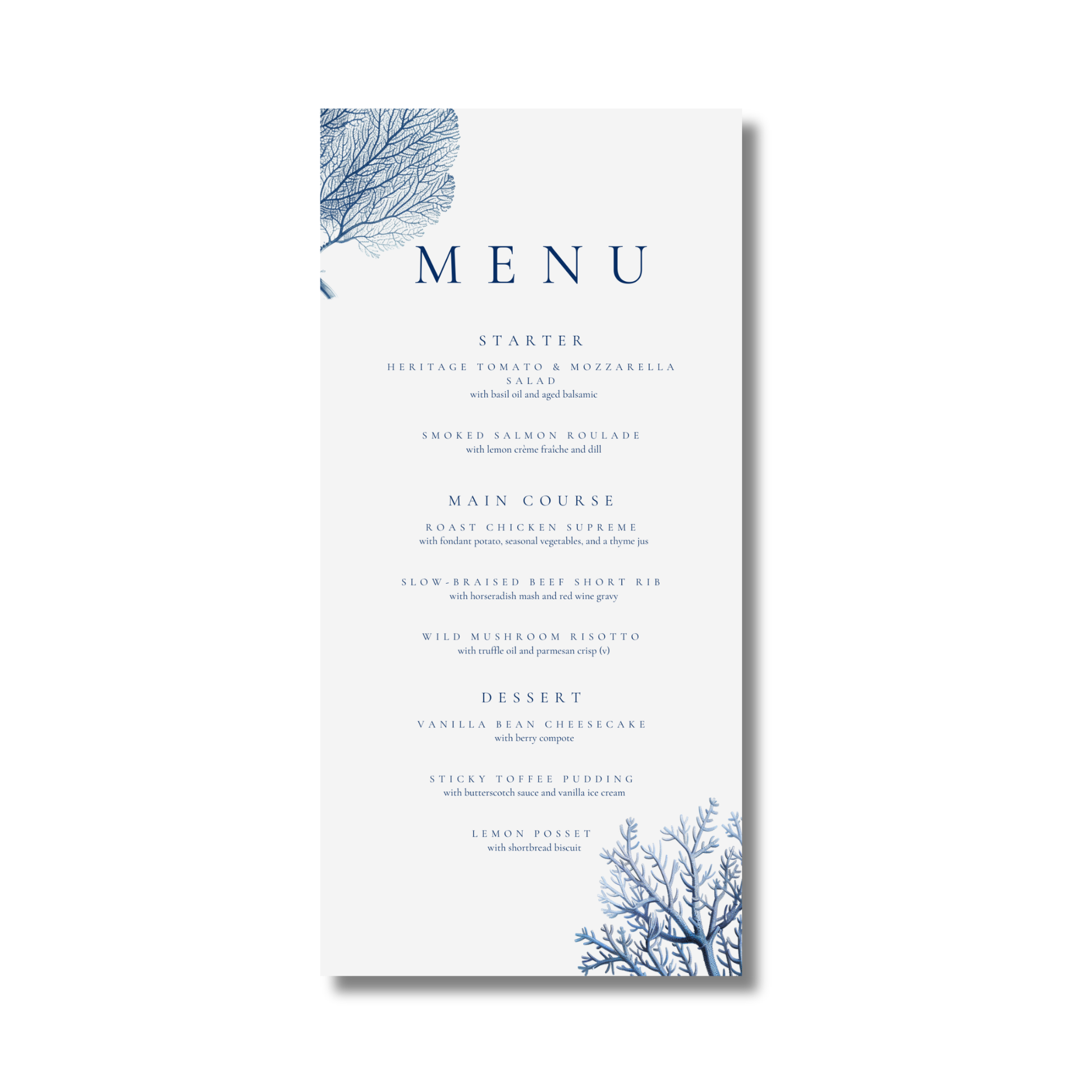 Simple Coral Menu