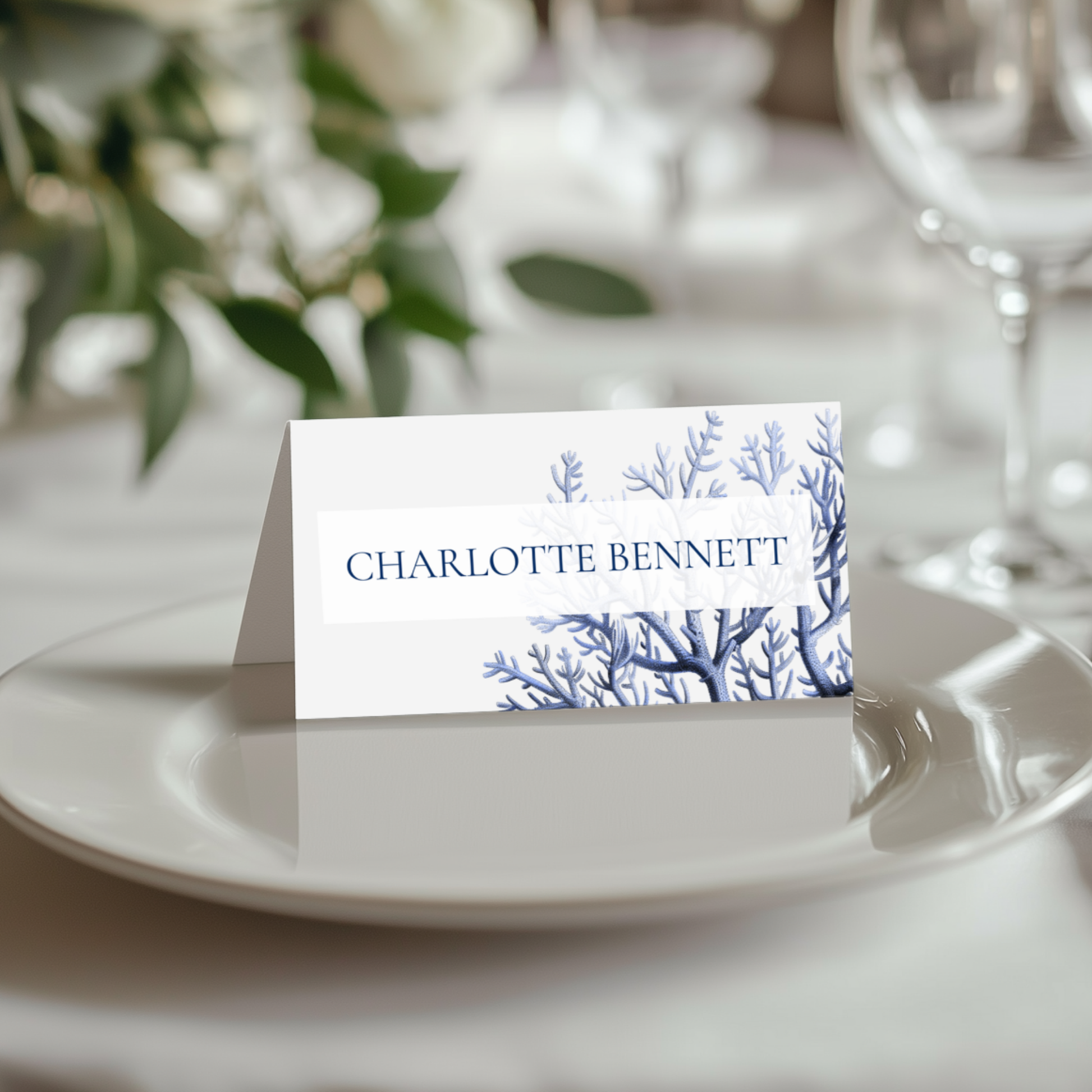 Coral Name Place Cards