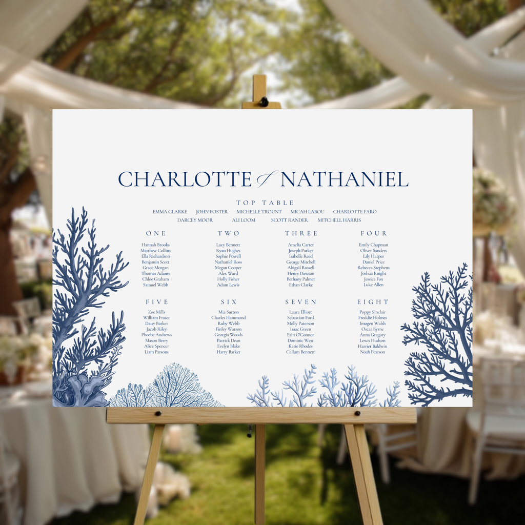 Coral Seating Plan Sign