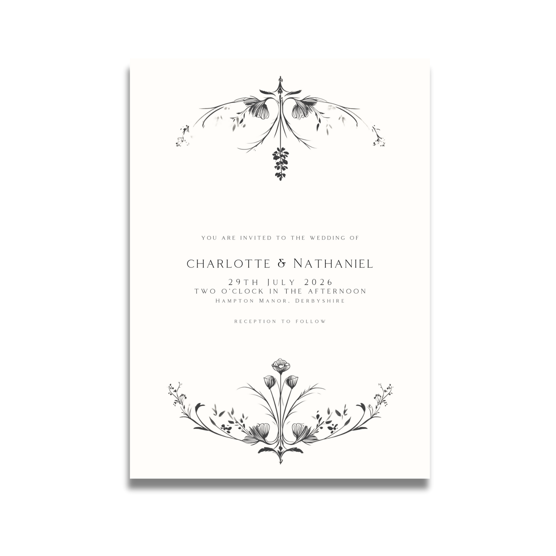 Illustrated Floral Arch Invite & RSVP (White)
