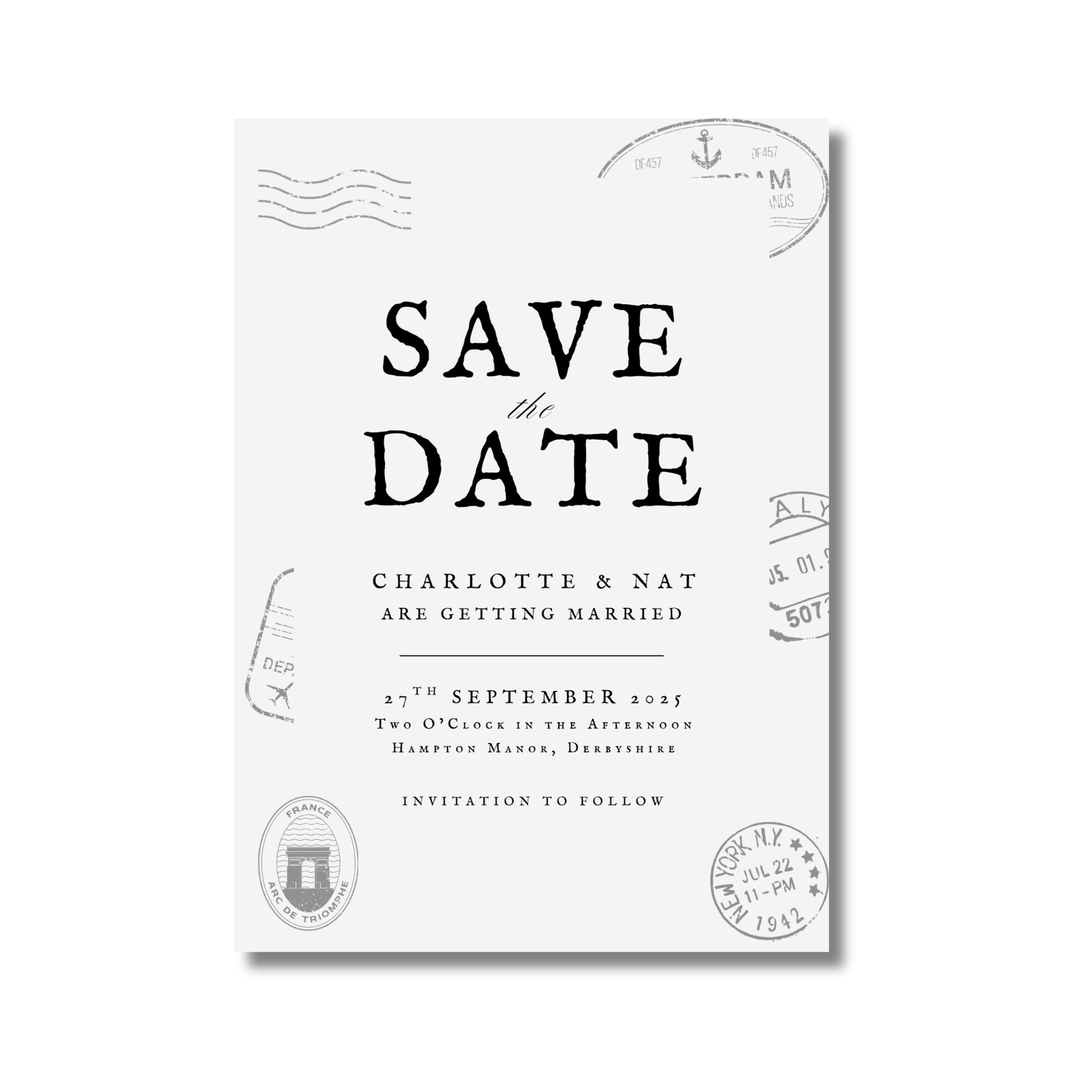 Passport Style Save The Date