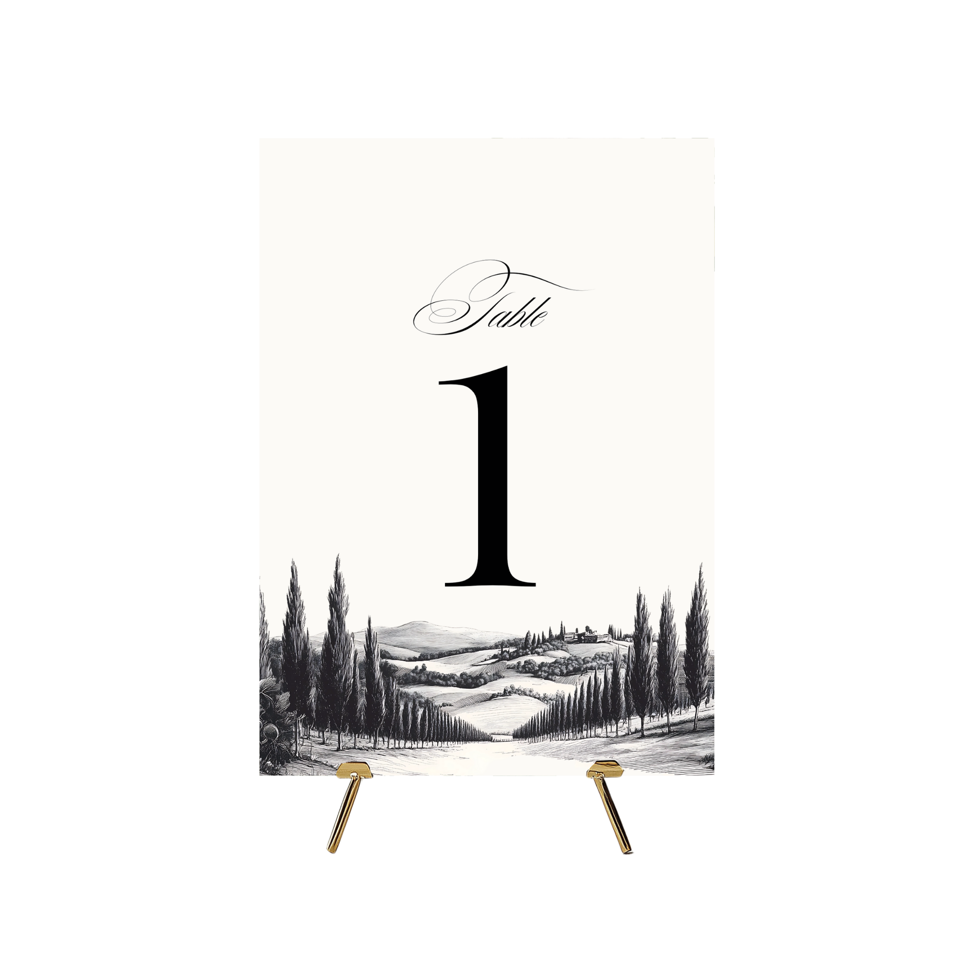 Vineyard Etching Table Numbers