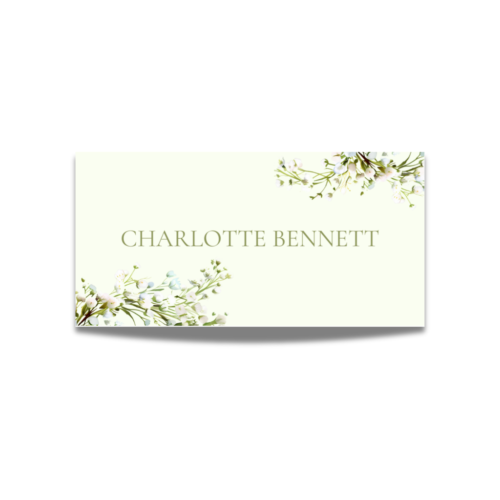 Baby's Breath Gypsophila Name Place Cards
