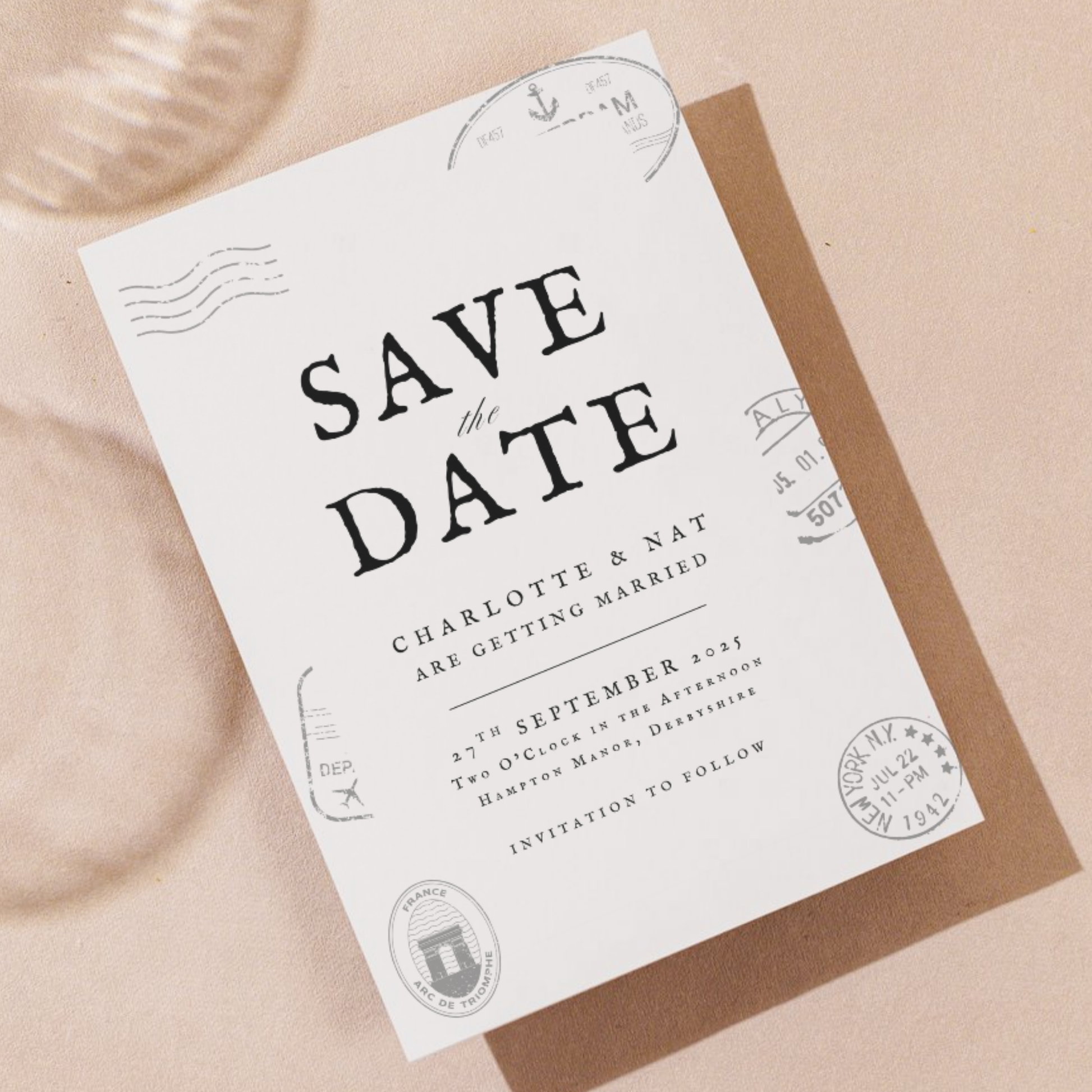 Passport Style Save The Date