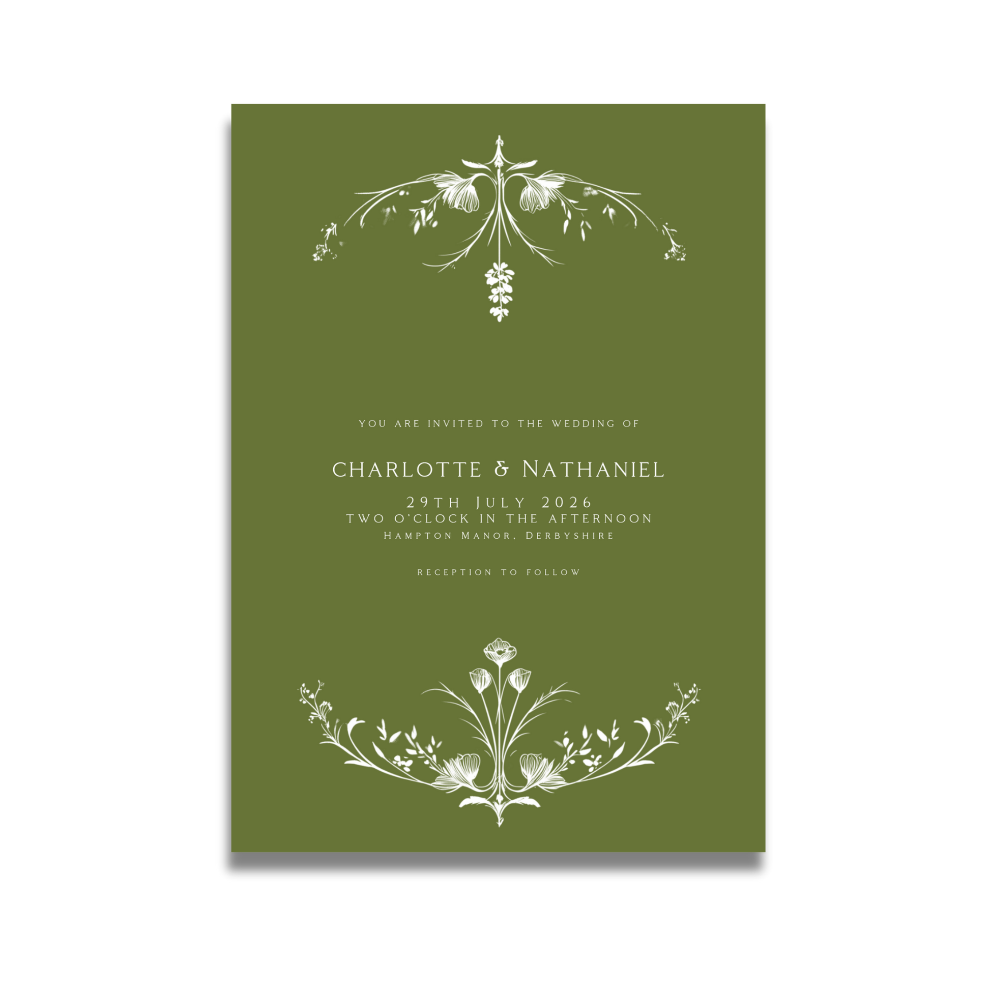 Illustrated Floral Arch Invite & RSVP (Green)