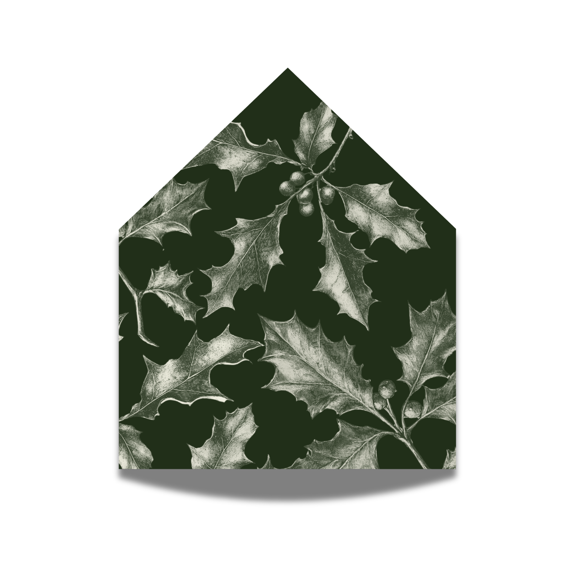 Green & Cream Holly Wreath Envelope Liner