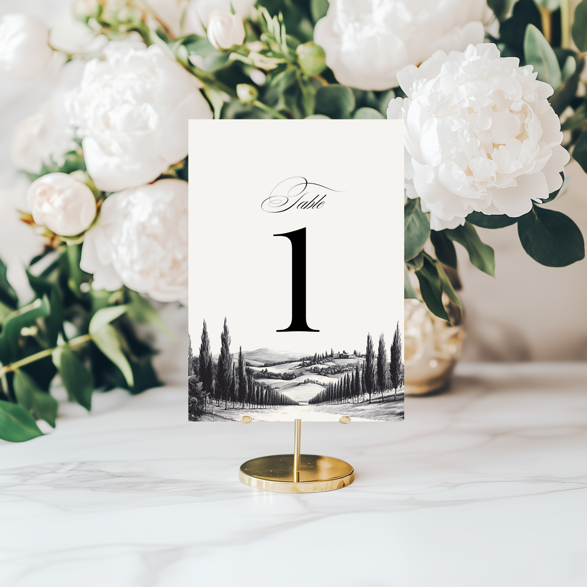 Vineyard Etching Table Numbers