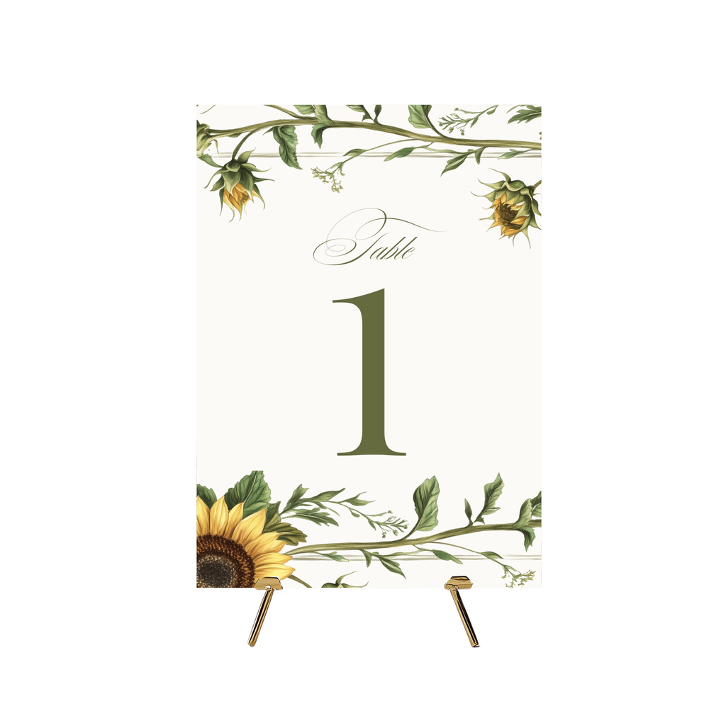 Sunflower Table Numbers