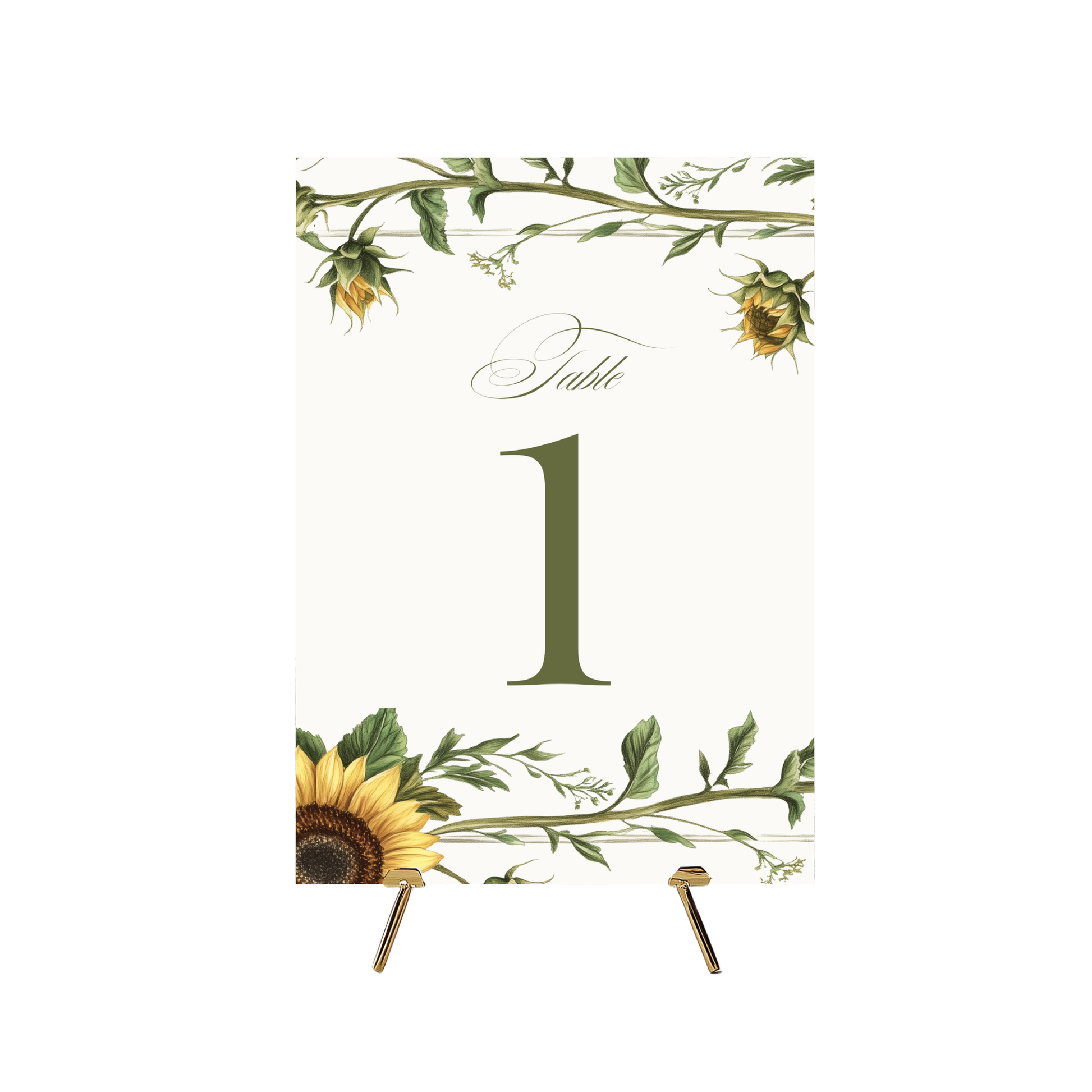 Sunflower Table Numbers