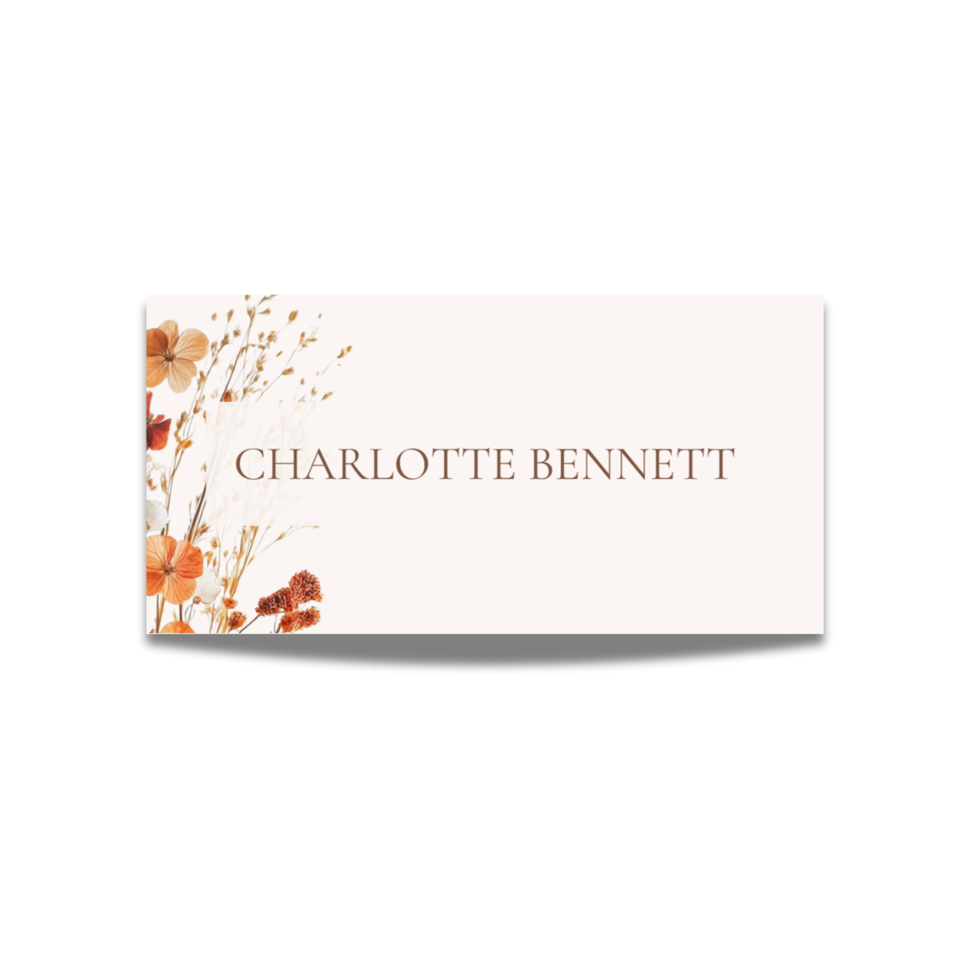 Simple Dried Flowers Name Place Cards