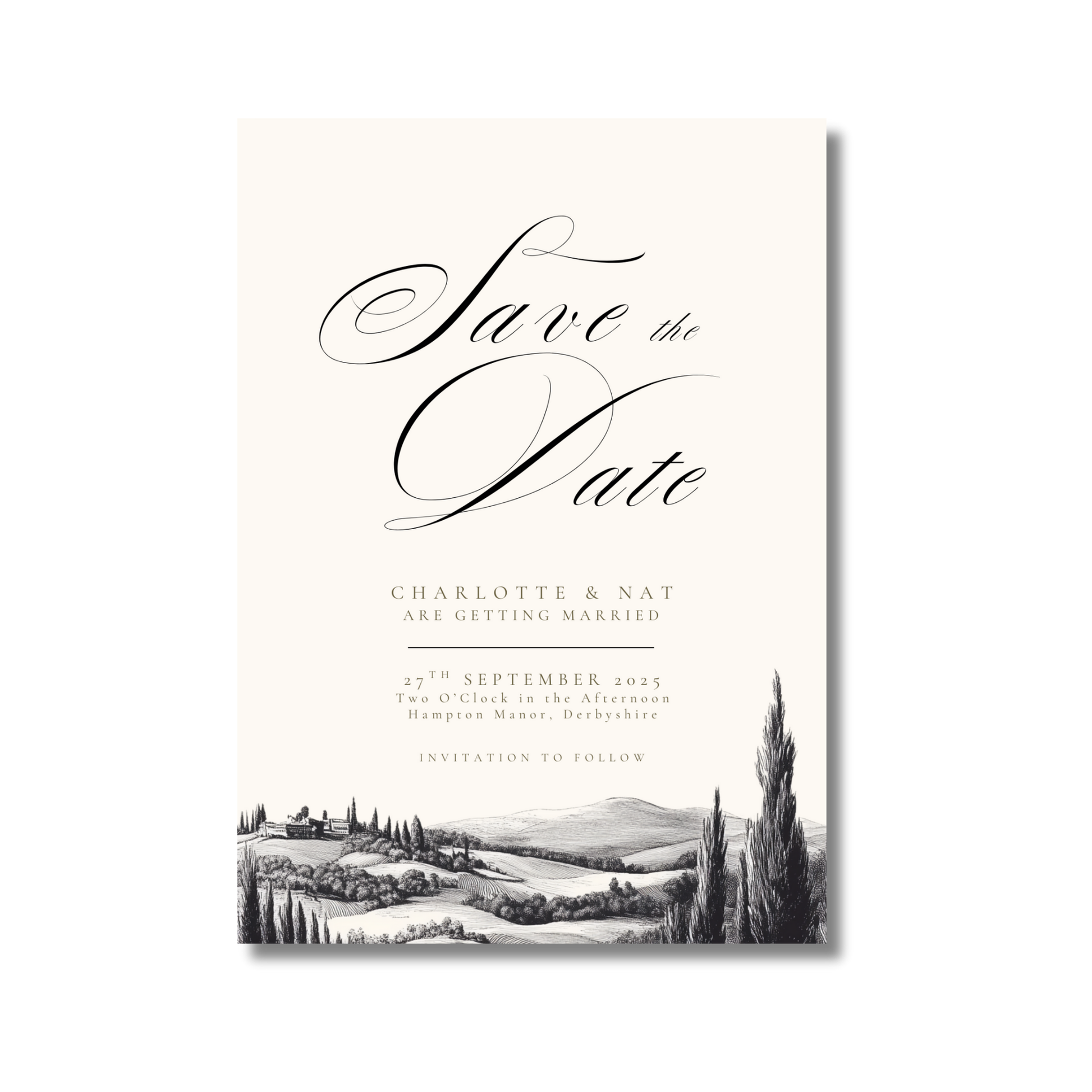 Vineyard Etching Save The Date
