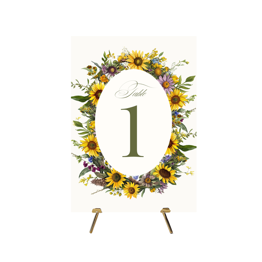 Sunflower & Wildflower Table Numbers