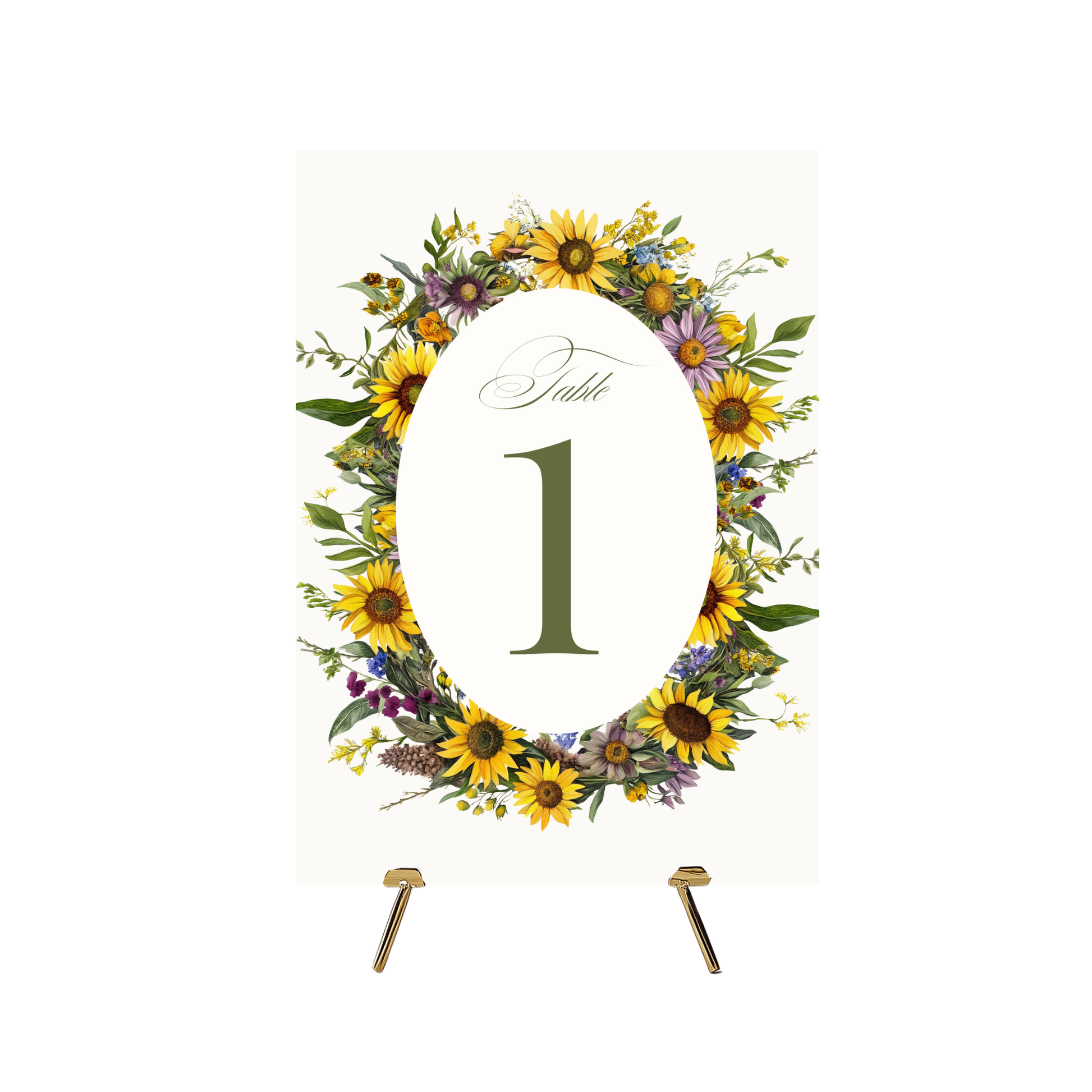 Sunflower & Wildflower Table Numbers