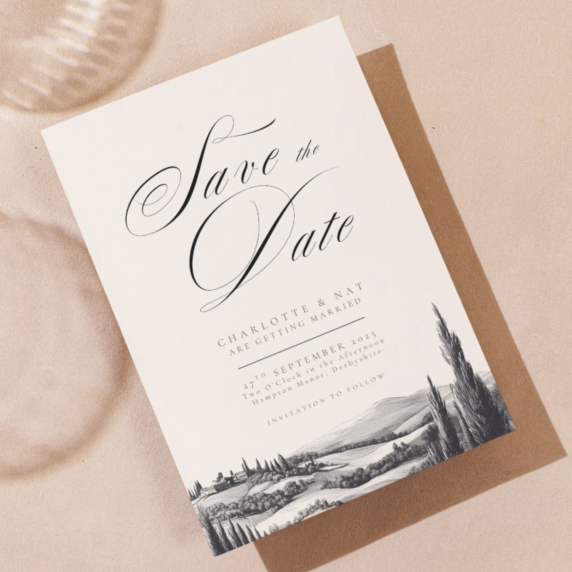 Vineyard Etching Save The Date