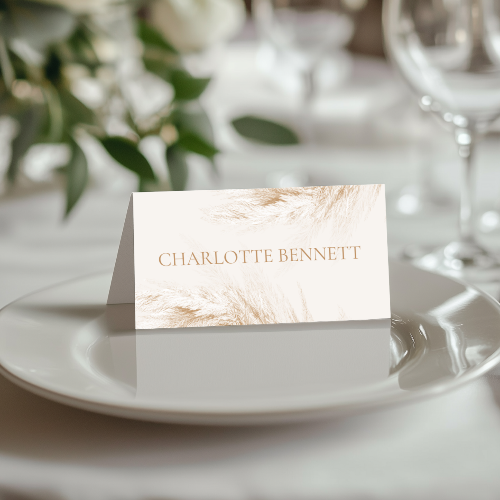 Pampas Name Place Cards
