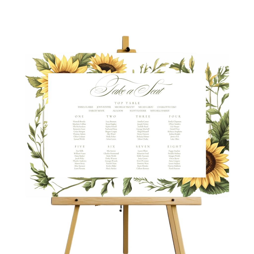 Sunflower Seating Plan Sign