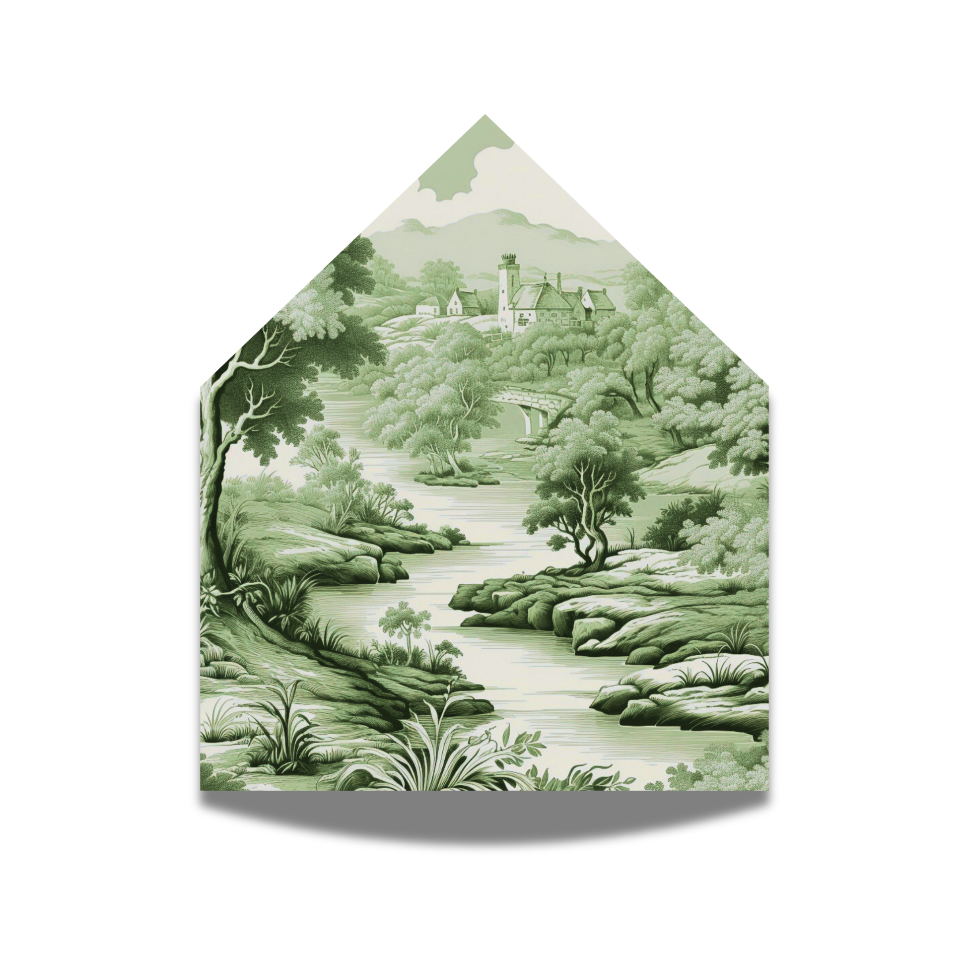 Green Toile Envelope Liner