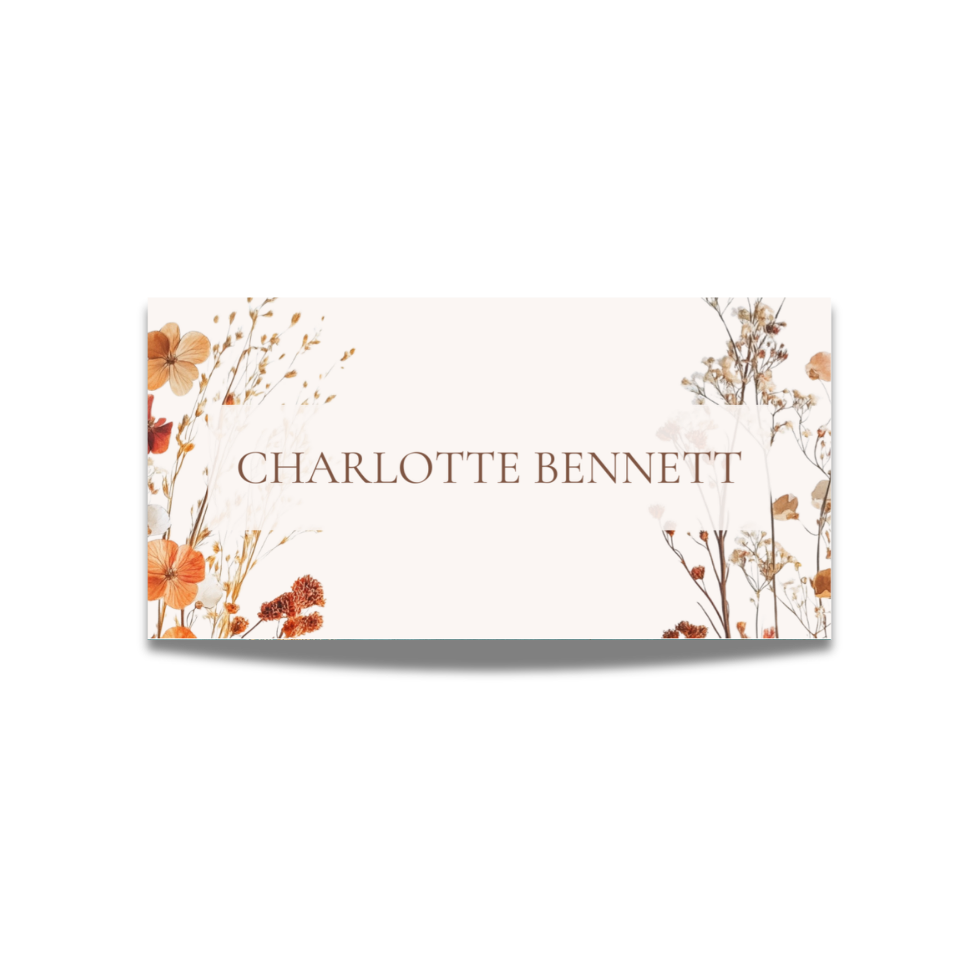 Dried Autumn Flower Arch Name Place Cards