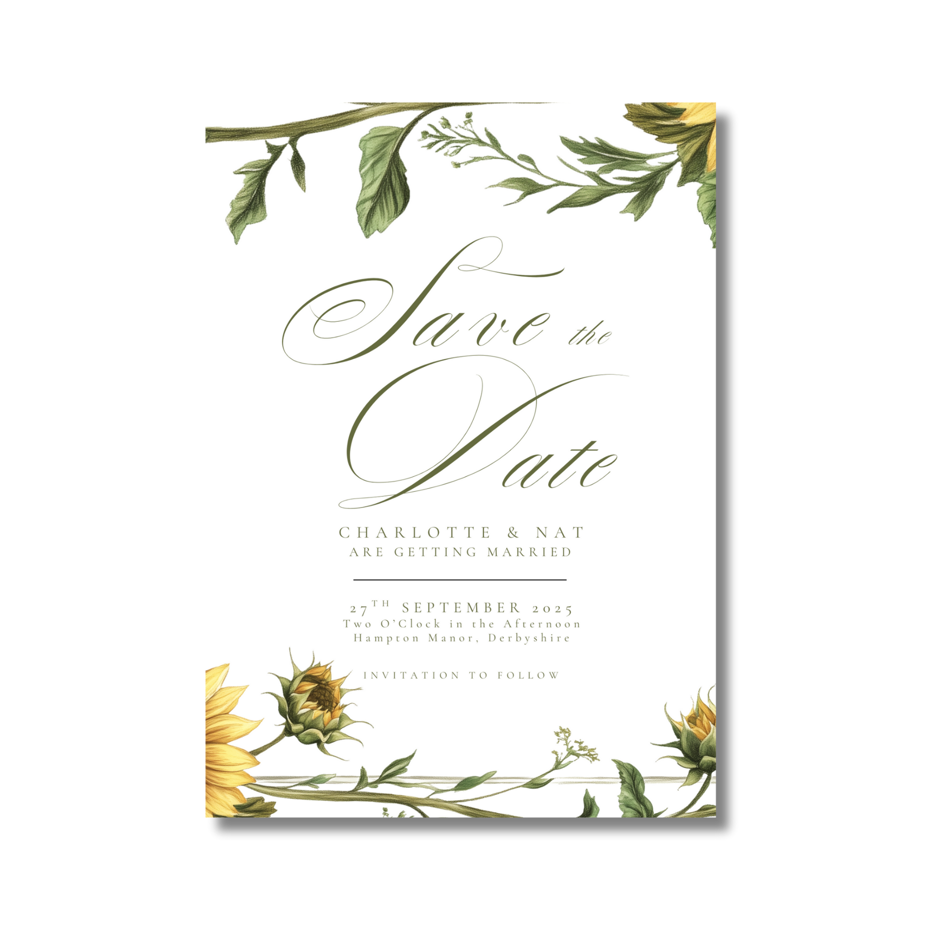 Sunflower Save The Date