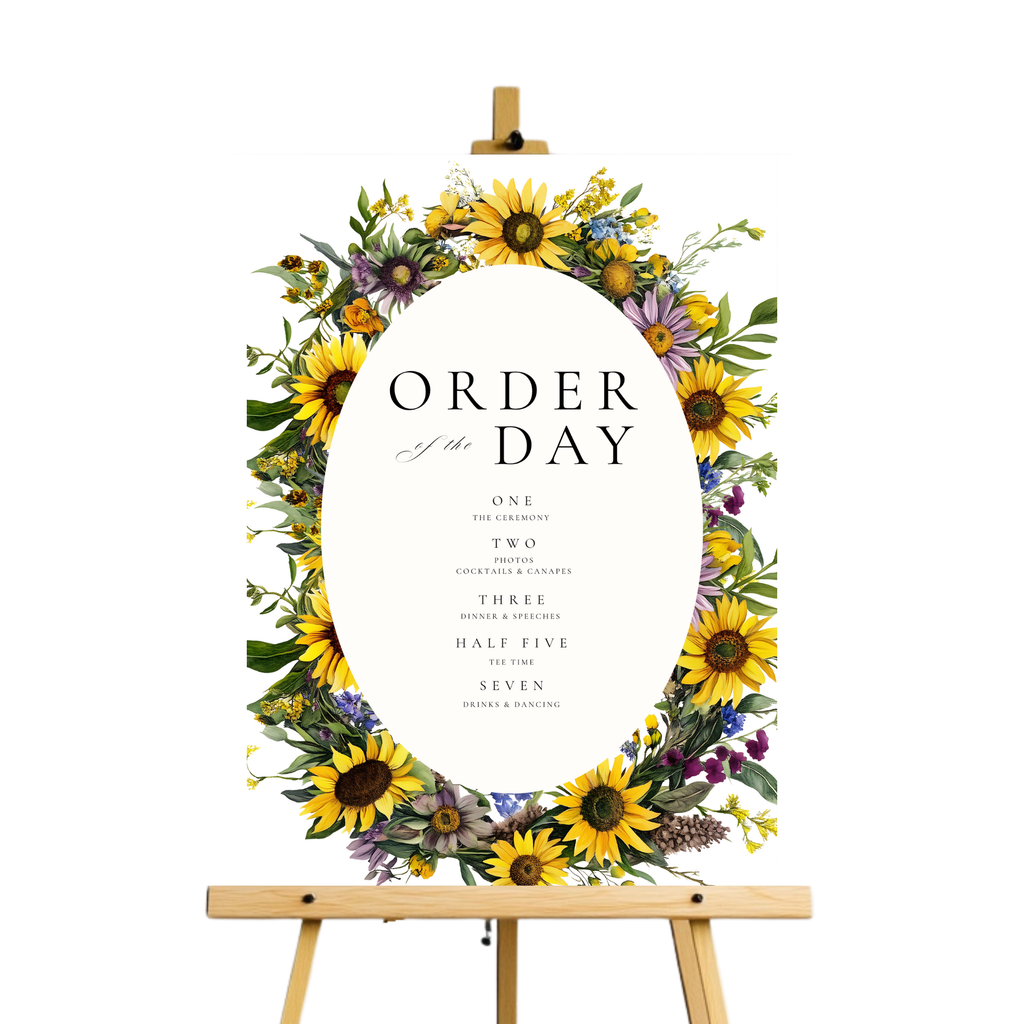 Sunflower & Wildflower Order Of The Day Sign