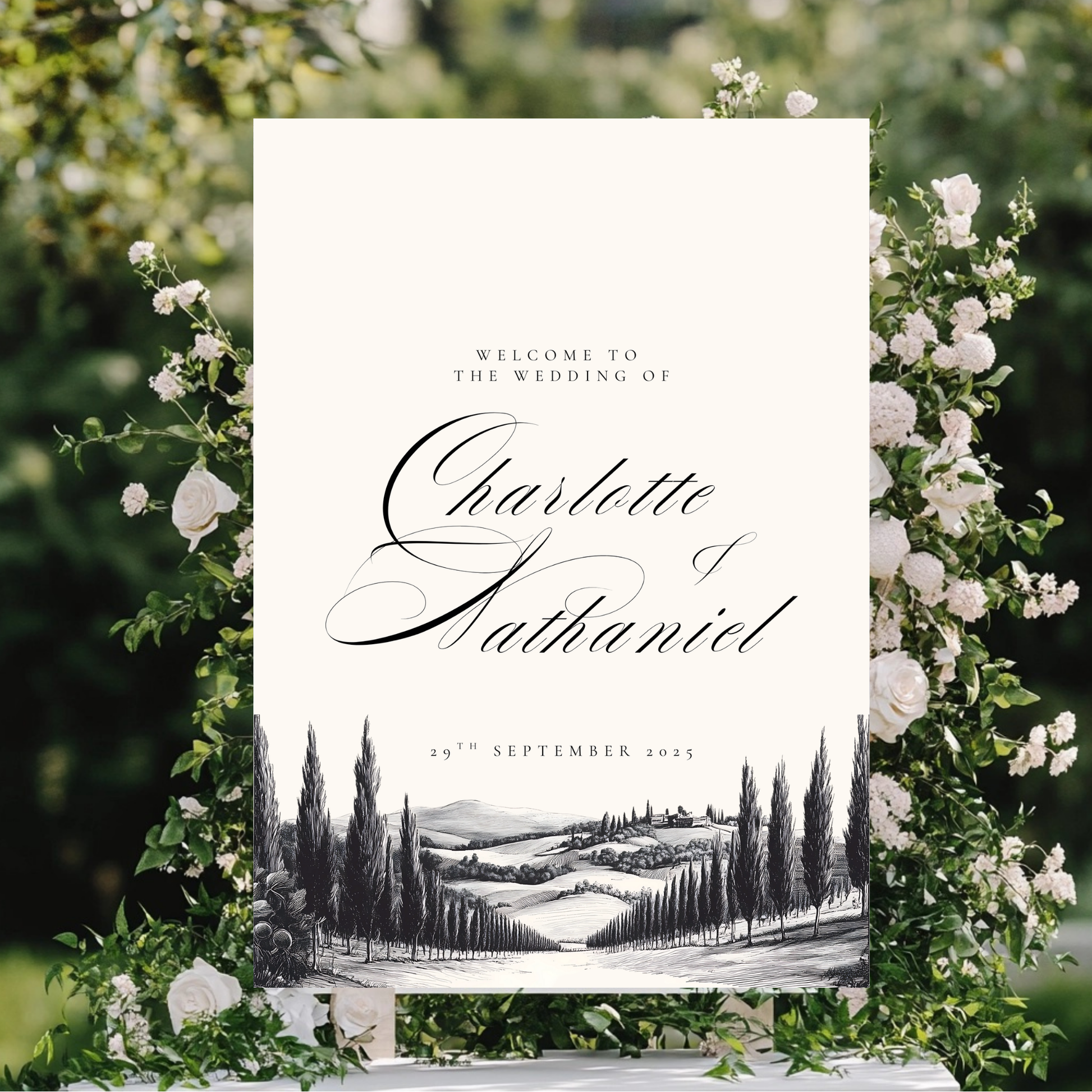 Vineyard Etching Welcome Sign
