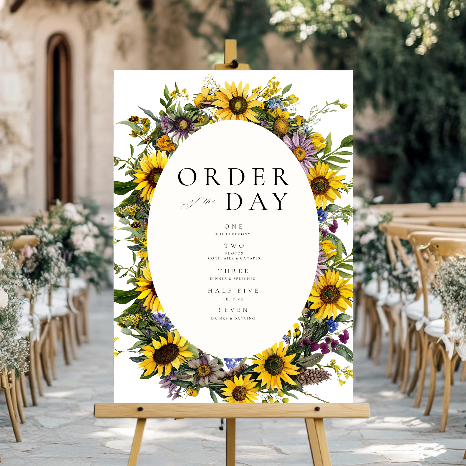 Sunflower & Wildflower Order Of The Day Sign